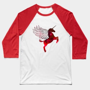 Shining Red Winged Unicorn Baseball T-Shirt